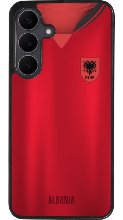 Coque Samsung Galaxy S25 FE - Silicone rigide noir Maillot de football Albanie personnalisable