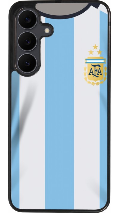 Coque Samsung Galaxy S25 FE - Silicone rigide noir Maillot de football Argentine 2022 personnalisable