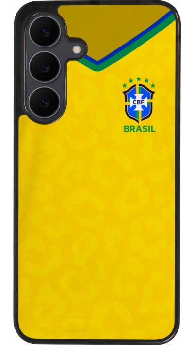 Coque Samsung Galaxy S25 FE - Silicone rigide noir Maillot de football Brésil 2022 personnalisable