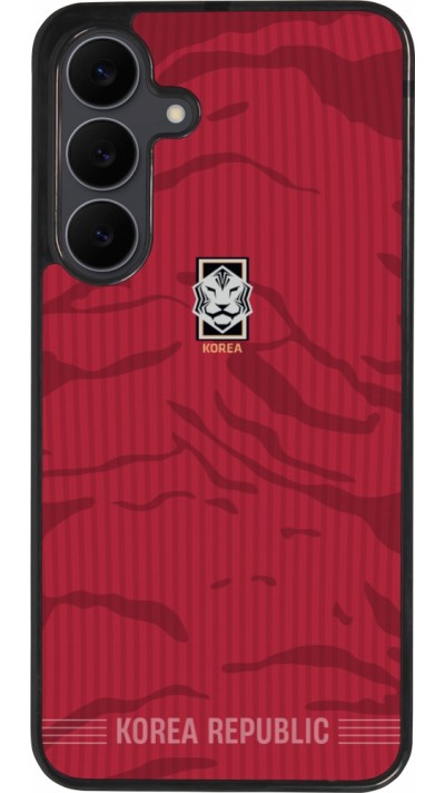Coque Samsung Galaxy S25 FE - Silicone rigide noir Maillot de football Corée du Sud 2026 personnalisable