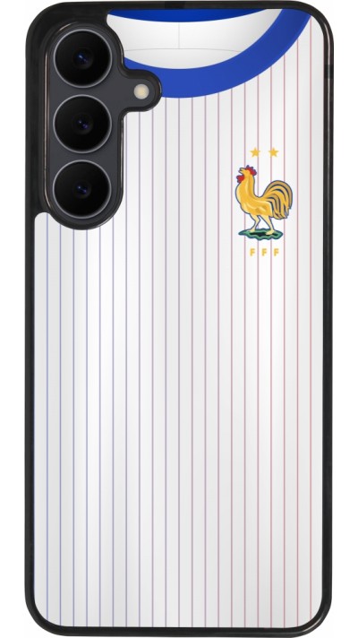Coque Samsung Galaxy S25 FE - Silicone rigide noir Maillot de football France Extérieur personnalisable