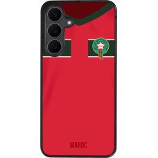 Coque Samsung Galaxy S25 FE - Silicone rigide noir Maillot de football Maroc 2022 personnalisable