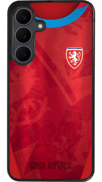 Coque Samsung Galaxy S25 FE - Silicone rigide noir Maillot de football République Tchèque personnalisable