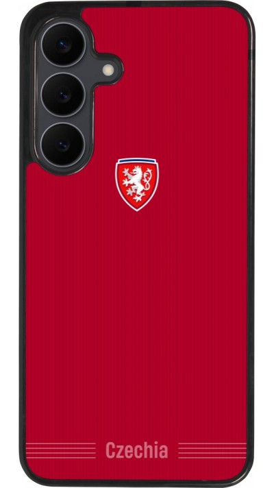 Coque Samsung Galaxy S25 FE - Silicone rigide noir Maillot de football Répuplique Tchèque 2026 personnalisable