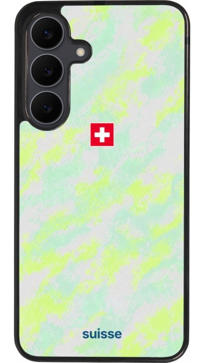 Coque Samsung Galaxy S25 FE - Silicone rigide noir Maillot de football Suisse Away 2026 personnalisable
