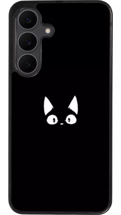 Samsung Galaxy S25 FE Case Hülle - Silikon schwarz Funny cat on black