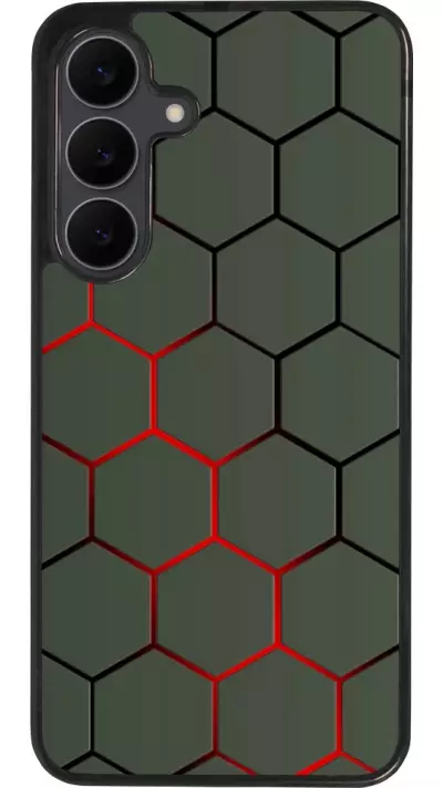Samsung Galaxy S25 FE Case Hülle - Silikon schwarz Geometric Line red