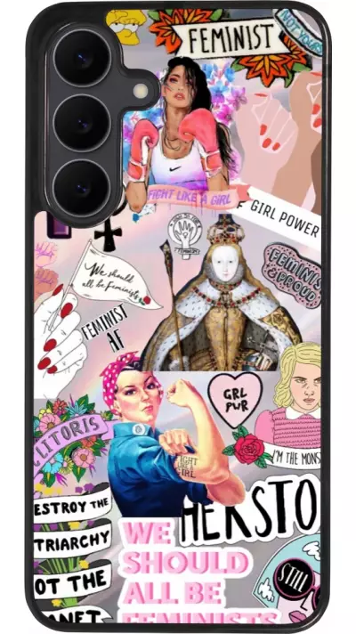 Samsung Galaxy S25 FE Case Hülle - Silikon schwarz Girl Power Collage