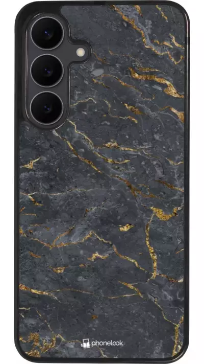 Samsung Galaxy S25 FE Case Hülle - Silikon schwarz Grey Gold Marble