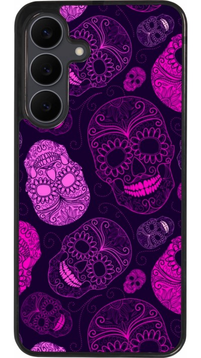 Samsung Galaxy S25 FE Case Hülle - Silikon schwarz Halloween 2023 pink skulls