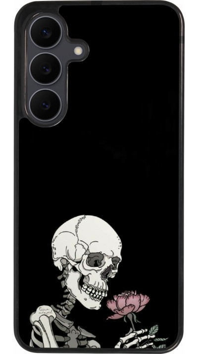Samsung Galaxy S25 FE Case Hülle - Silikon schwarz Halloween 2023 rose and skeleton