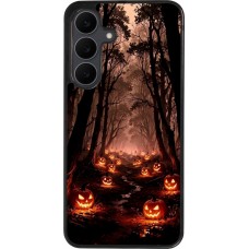 Samsung Galaxy S25 FE Case Hülle - Silikon schwarz Halloween 2025 Road of Terrifying Pumpkins