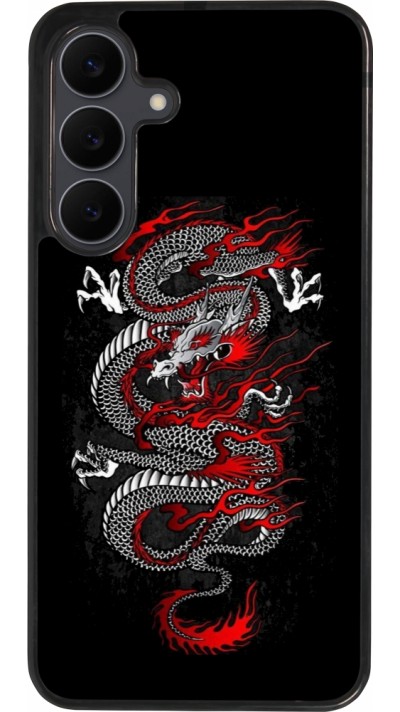 Samsung Galaxy S25 FE Case Hülle - Silikon schwarz Japanese style Dragon Tattoo Red Black