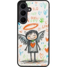 Coque Samsung Galaxy S25 FE - Silicone rigide noir Little Angel Sketch Love