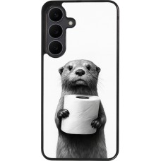 Coque Samsung Galaxy S25 FE - Silicone rigide noir Loutre papier de toilette
