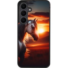 Samsung Galaxy S25 FE Case Hülle - Silikon schwarz Majestätischer Sonnenuntergang Pferd