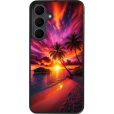 Coque Samsung Galaxy S25 FE - Silicone rigide noir Maldives Dusk Bliss
