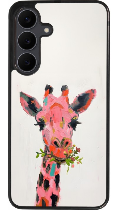 Coque Samsung Galaxy S25 FE - Silicone rigide noir Pink Girafe Paint