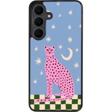 Samsung Galaxy S25 FE Case Hülle - Silikon schwarz Pink leopard with stars 2026