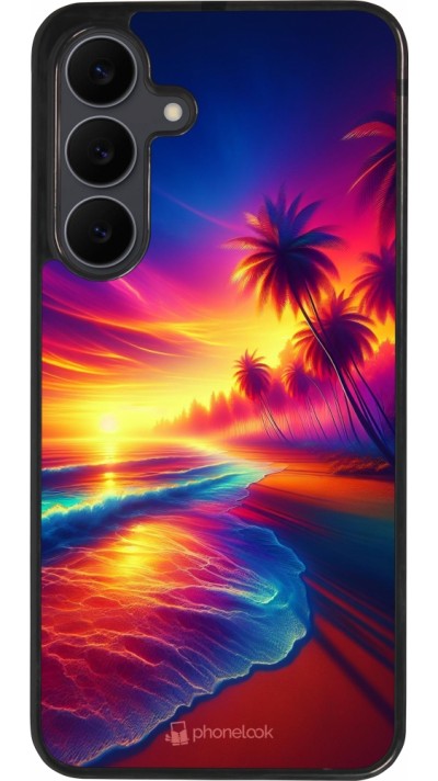 Samsung Galaxy S25 FE Case Hülle - Silikon schwarz Strand Sonnenuntergang auffällig