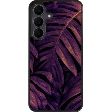 Samsung Galaxy S25 FE Case Hülle - Silikon schwarz Purple Light Leaves