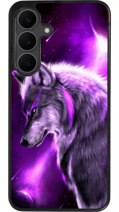 Coque Samsung Galaxy S25 FE - Silicone rigide noir Purple Sky Wolf