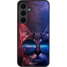 Samsung Galaxy S25 FE Case Hülle - Silikon schwarz Red Blue Cat Glasses