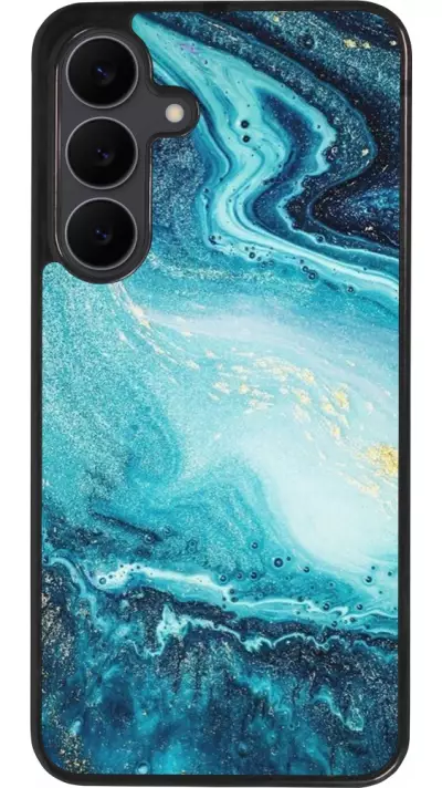 Coque Samsung Galaxy S25 FE - Silicone rigide noir Sea Foam Blue