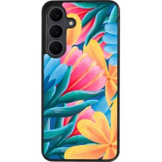 Samsung Galaxy S25 FE Case Hülle - Silikon schwarz Spring 23 colorful flowers