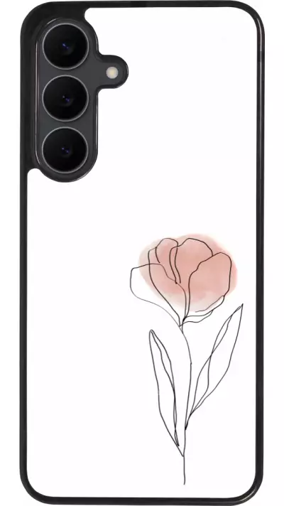 Coque Samsung Galaxy S25 FE - Silicone rigide noir Spring 23 minimalist flower