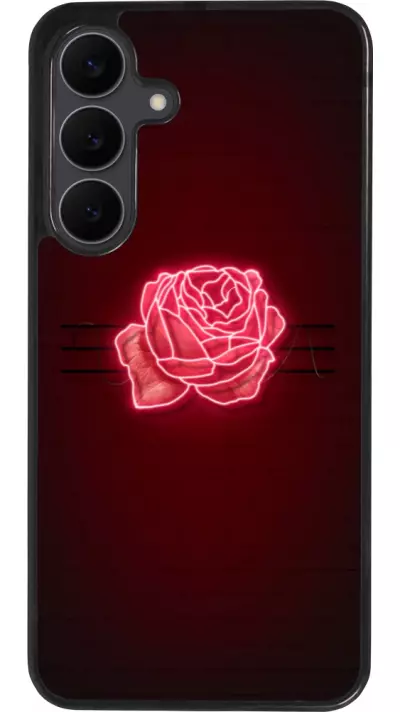 Coque Samsung Galaxy S25 FE - Silicone rigide noir Spring 23 neon rose
