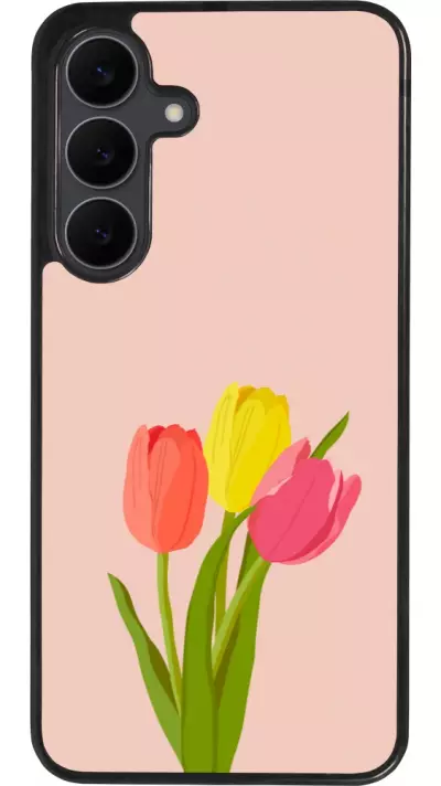 Coque Samsung Galaxy S25 FE - Silicone rigide noir Spring 23 tulip trio