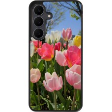 Coque Samsung Galaxy S25 FE - Silicone rigide noir Tulips Spring 2026