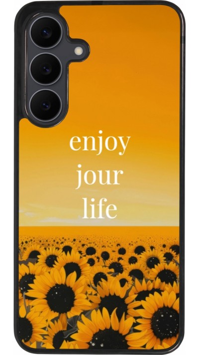 Samsung Galaxy S25 FE Case Hülle - Silikon schwarz Summer 2025 Enjoy your life