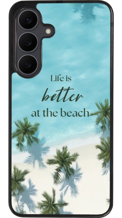 Samsung Galaxy S25 FE Case Hülle - Silikon schwarz Summer 2025 Life is better at the beach