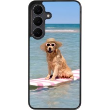 Samsung Galaxy S25 FE Case Hülle - Silikon schwarz Summer Dog on Paddle