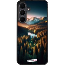 Samsung Galaxy S25 FE Case Hülle - Silikon schwarz Sonnenuntergang Waldsee