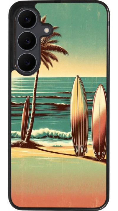 Coque Samsung Galaxy S25 FE - Silicone rigide noir Surf Paradise