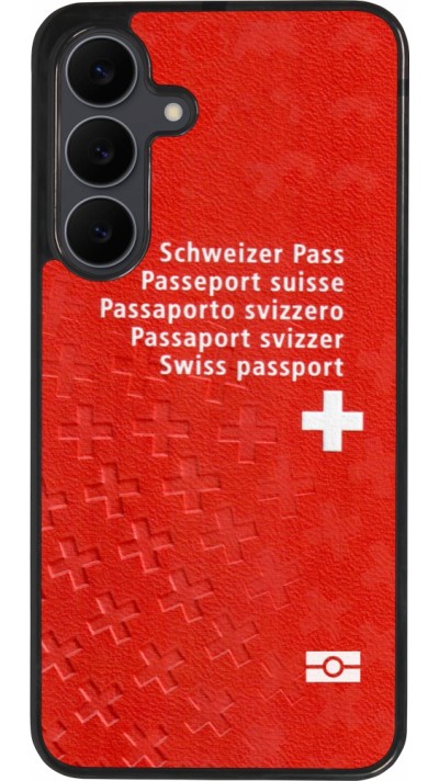 Coque Samsung Galaxy S25 FE - Silicone rigide noir Swiss Passport