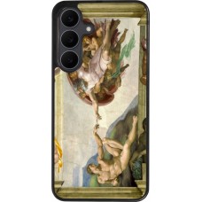 Samsung Galaxy S25 FE Case Hülle - Silikon schwarz Kunstbild - Die Erschaffung Adams - Michelangelo