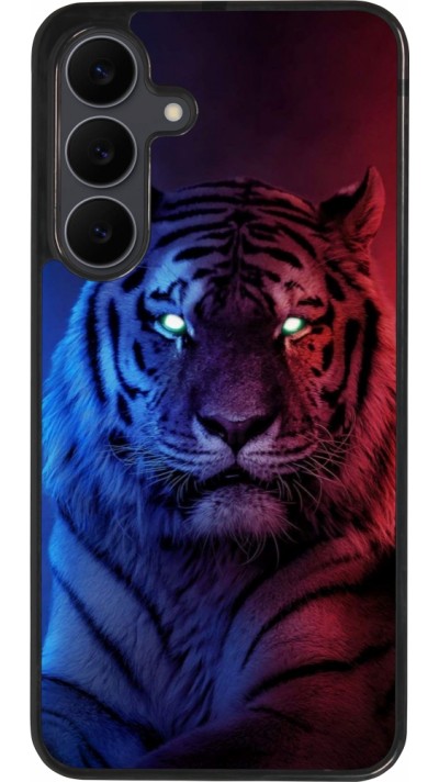 Coque Samsung Galaxy S25 FE - Silicone rigide noir Tiger Blue Red