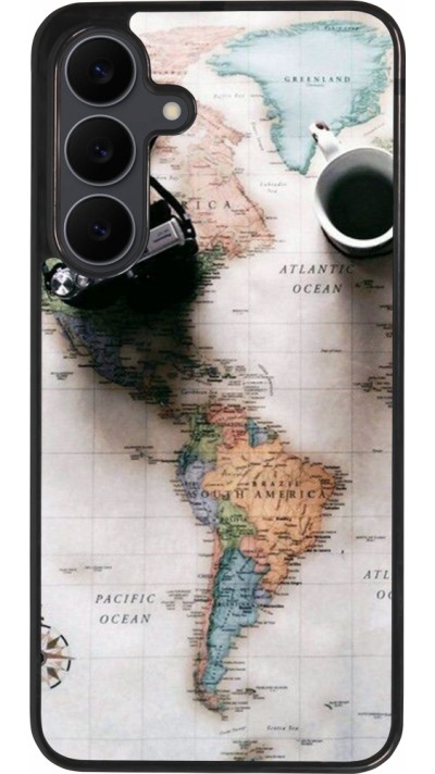 Coque Samsung Galaxy S25 FE - Silicone rigide noir Travel 01