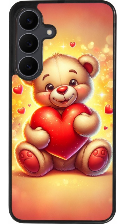 Coque Samsung Galaxy S25 FE - Silicone rigide noir Valentine 2024 Teddy love