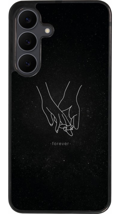 Samsung Galaxy S25 FE Case Hülle - Silikon schwarz Valentine 2023 hands forever
