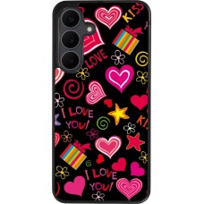 Samsung Galaxy S25 FE Case Hülle - Silikon schwarz Valentine 2023 love symbols