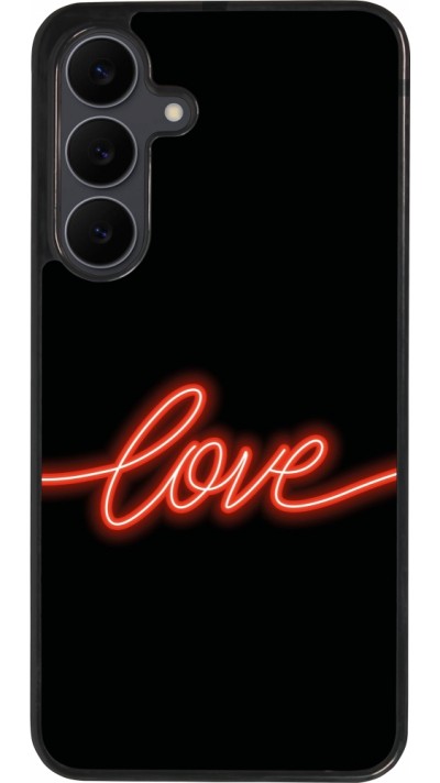 Samsung Galaxy S25 FE Case Hülle - Silikon schwarz Valentine 2023 neon love