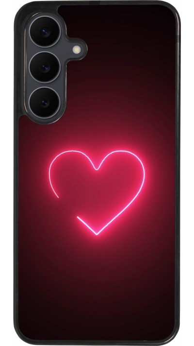 Samsung Galaxy S25 FE Case Hülle - Silikon schwarz Valentine 2023 single neon heart