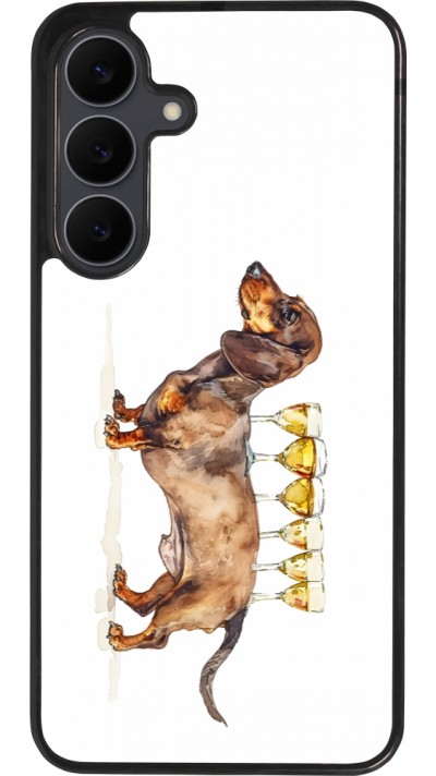 Coque Samsung Galaxy S25 FE - Silicone rigide noir Wine Teckel