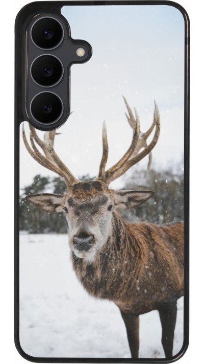 Coque Samsung Galaxy S25 FE - Silicone rigide noir Winter 25 Winter reindeer