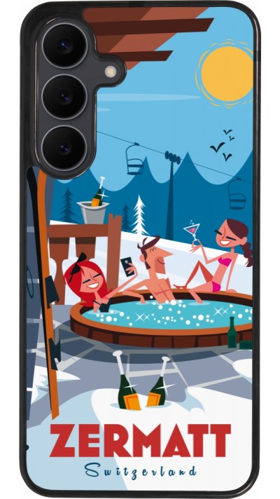 Coque Samsung Galaxy S25 FE - Silicone rigide noir Zermatt Mountain Jacuzzi